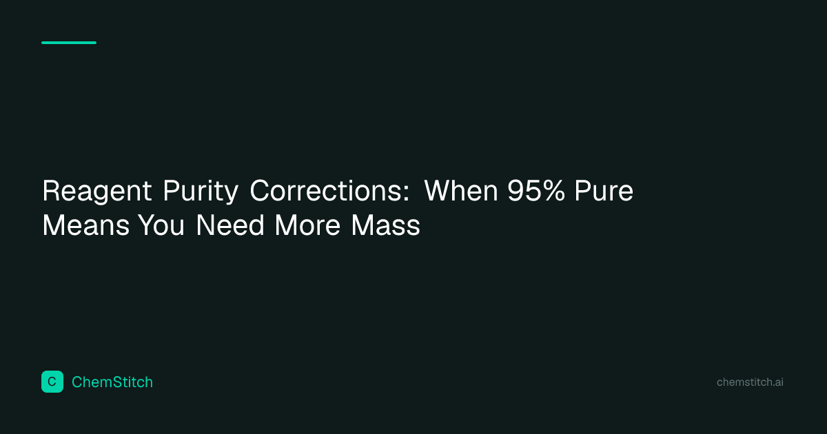 Reagent Purity Corrections: When 95% Pure Means You Need More Mass ...